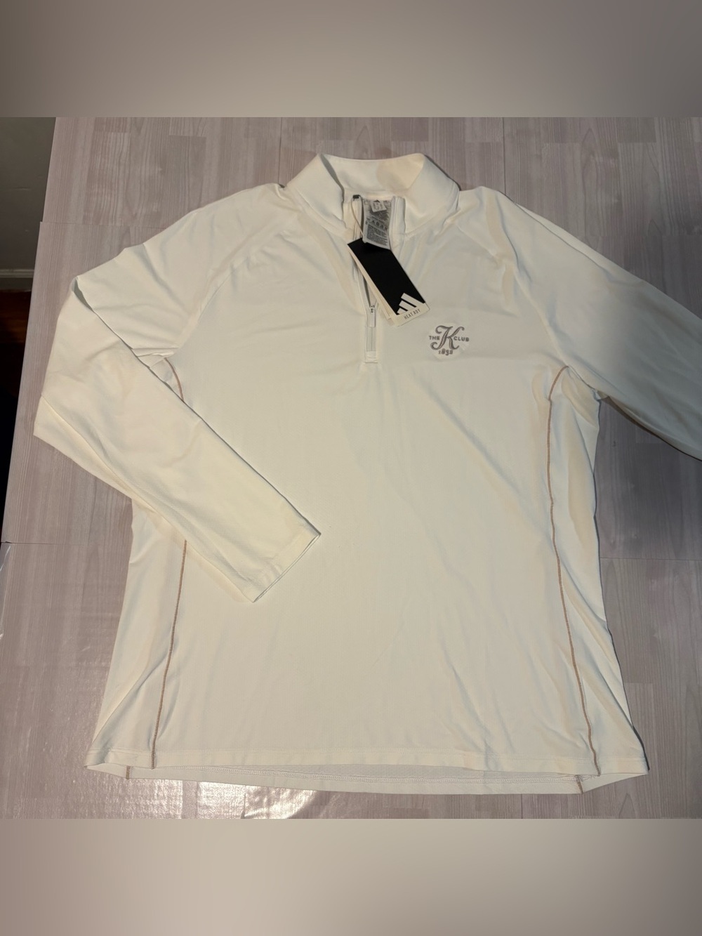 Adidas HEAT.RDY Quarter Zip Sweatshirt Men's Size L White Long Sleeve The K Club